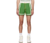 Green & Off-White Moonlight Shorts