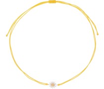 Yellow & White Gold Sun Thread Diamond Necklace