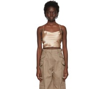 Brown Silk Tank Top
