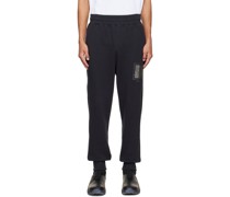 Black Foil Grid Lounge Pants