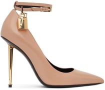 Beige Goatskin Padlock 105 Heels