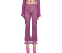 Purple Crocheted Lounge Pants