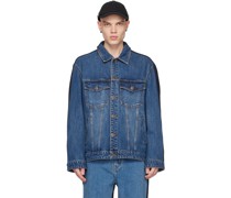 Blue Paneled Denim Jacket