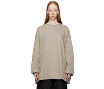 Beige Spider Web Long Sleeve T-Shirt
