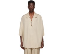 Beige Cupro Short Sleeve Shirt