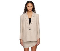 Beige Relaxed-Fit Blazer