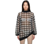 SSENSE Exclusive Black & White Checked Sweater