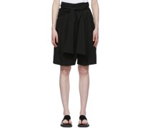 Black Rayon Shorts