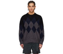 Black Argyle Sweater