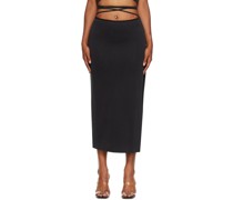 Black Rip Tide Midi Skirt