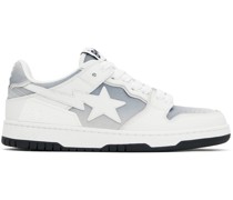 White & Gray Sk8 Sta #4 Sneakers