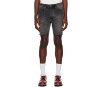 Black Chopper Denim Shorts