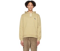 Beige Broad Stripe Zebra Hoodie