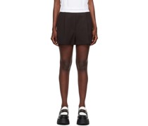 Brown Pleated Shorts