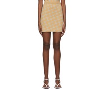 Beige Viscose Mini Skirt
