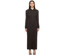 Brown Slim Maxi Dress