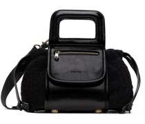 Black Sherpa Fleece Top Handle Bag