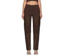 Brown Motorbike Faux-Leather Trousers
