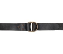 Black Leather Double–O-Ring Belt