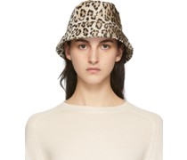 Beige Leopard Velvet Nastie Bucket Hat