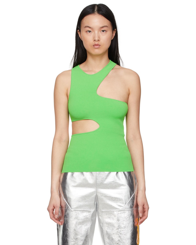 Stella McCartney Damen Green Viscose Cut-Out Tank Top