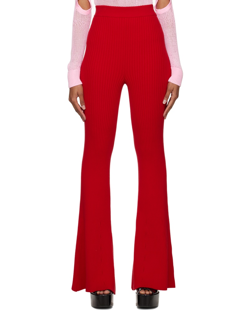 Olēnich Damen Red Flared Trousers