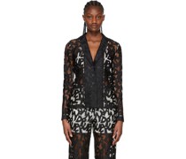 Black Polyester Blazer