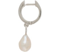Silver Baroque Pearl Hoop Earring