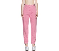 Pink Tapered Jeans