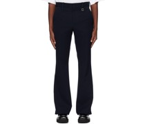 Navy Side Slit Trousers