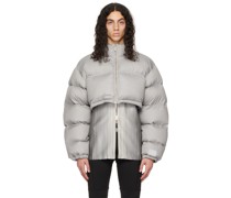 Gray Cropped Down Jacket