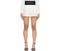 White Pleated Shorts