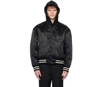 Black Varsity Bomber Jacket