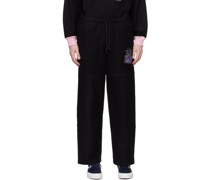 Black Embroidered Clown Lounge Pants