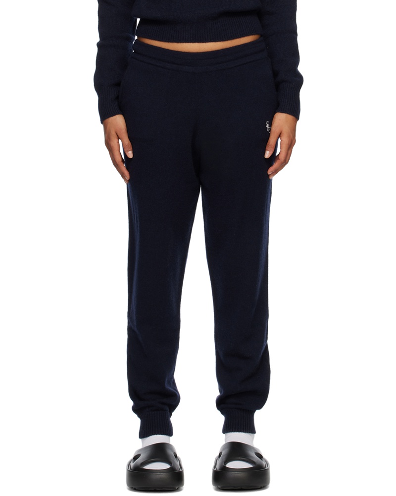 SPORTY & RICH Damen Navy Embroidered Sweatpants