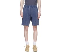 Navy Embroidered Shorts