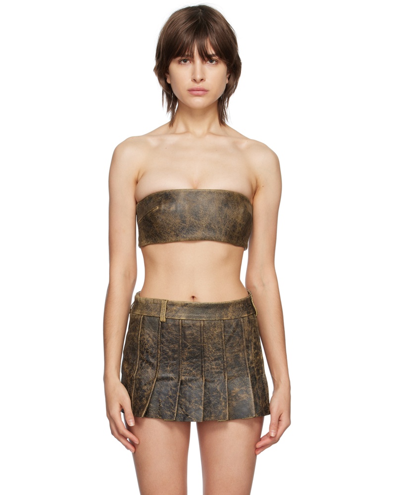 16ARLINGTON Damen Brown Blaise Leather Tube Top 16ARLINGTON Damen Brown Blaise Leather Tube Top