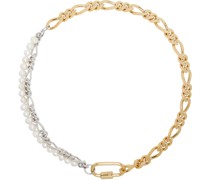 Gold & Silver Pearl Figaro Necklace