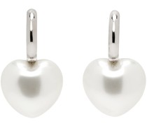 Silver XL Heart Hoop Earrings