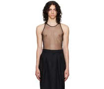 Black Raw Edge Tank Top
