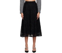 Black A-Line Midi Skirt