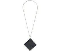 Silver & Black Square Pouch Necklace