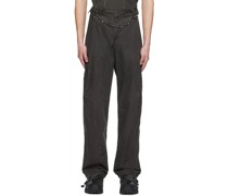 Gray Belted Trousers
