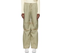 Khaki Contrast Stitching Trousers