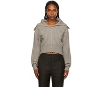 Beige Ribbed Hoodie