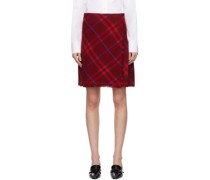 Red Check Midi Skirt