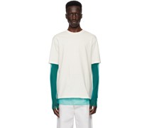 Off-White & Blue Layered Long Sleeve T-Shirt