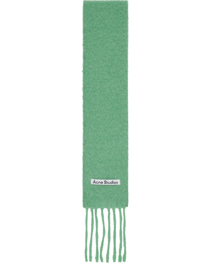 Acne Studios Damen Green Fringed Scarf