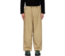 Khaki Darted Trousers