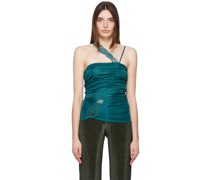 Blue Ruched Tank Top